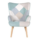 Butaca FLORIDA, en patchwork menta, vista frontal