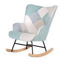 Mecedora DENVER, en patchwork menta, vista en perspectiva