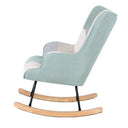 Mecedora DENVER, en patchwork menta, vista lateral