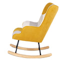 Mecedora DENVER, en patchwork mostaza, vista lateral