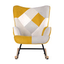 Mecedora DENVER, en patchwork mostaza, vista frontal