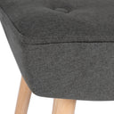 Reposapiés DUBLÍN, en gris oscuro, detalle del asiento y el arranque de la pata
