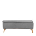 Banqueta ZURICH con almacenaje y patas de madera