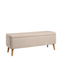 Banqueta ZURICH con almacenaje y patas de madera