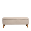 Banqueta ZURICH con almacenaje y patas de madera