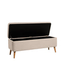 Banqueta ZURICH con almacenaje y patas de madera