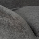 Butaca BOLONIA giratoria, en gris oscuro, detalle del tapizado y de la estructura