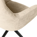 Butaca BOLONIA giratoria, en beige, detalle del tapizado y de la estructura