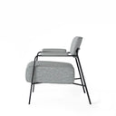Butaca BREDA, en gris claro, vista lateral
