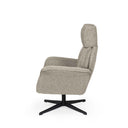Butaca giratoria LYNN de respaldo alto, en taupe, vista lateral