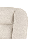 Butaca giratoria INDIANA con reposapiés y base de disco, en beige, detalle del tapizado