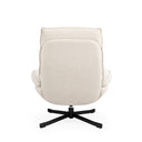Butaca giratoria MONTANA con reposapiés y base de aspas, en beige, vista trasera