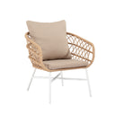 Conjunto de jardín PERUGIA con sofá, 2 sillones y mesa de centro de cristal