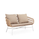 Conjunto de jardín PERUGIA con sofá, 2 sillones y mesa de centro de cristal
