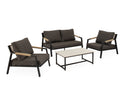 Conjunto de jardín MUSCAT con sofá, 2 sillones y mesa de centro porcelánica