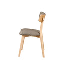 Silla ANAIS, en roble y gris claro, vista lateral