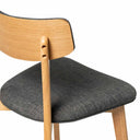 Silla ANAIS, en roble y gris oscuro, vista de conjunto