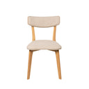 Silla ANAIS, en roble y beige, vista frontal