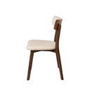 Silla ANAIS, en nogal y beige, vista lateral