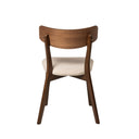 Silla ANAIS, en nogal y beige, vista trasera
