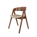 Silla RINA, en nogal y beige, vista en perspectiva