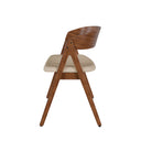 Silla RINA, en nogal y beige, vista lateral