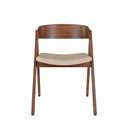 Silla RINA, en nogal y beige, vista frontal