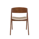 Silla RINA, en nogal y beige, vista trasera