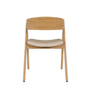 Silla RINA, en roble y beige, vista trasera