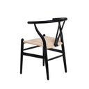 Silla ADA, en negro y asiento natural, vista lateral