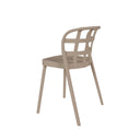 Silla GINA, en beige, vista trasera en perspectiva