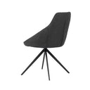 Silla CELIA, en gris oscuro, vista trasera en perspectiva