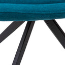 Silla CELIA, en azul, detalle del acabado