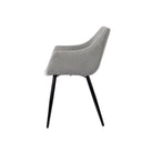 Silla FIONA, en gris claro, vista trasera en perspectiva