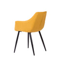 Silla FIONA, en mostaza, vista trasera en perspectiva