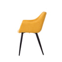Silla FIONA, en mostaza, vista lateral