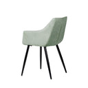 Silla FIONA, en menta, vista trasera en perspectiva