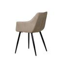 Silla FIONA, en taupe, vista trasera en perspectiva