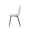 Silla XENA, en beige, vista trasera en perspectiva
