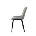 Silla MILA, en gris claro, vista trasera en perspectiva