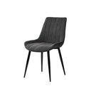 Silla MILA, en gris oscuro, vista en perspectiva