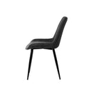 Silla MILA, en gris oscuro, vista trasera en perspectiva