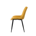 Silla MILA, en mostaza, vista lateral