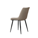 Silla MILA, en taupe, vista trasera en perspectiva