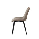 Silla MILA, en taupe, vista lateral