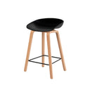 Taburete bajo RUTH con patas de madera