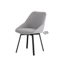 Silla AMELIE, en gris claro, vista en perspectiva