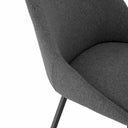 Silla AMELIE, en gris oscuro, detalle del acabado