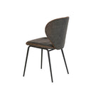 Silla DAFNE, en gris, vista trasera en perspectiva