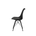Silla KENDRA, en negro, vista lateral